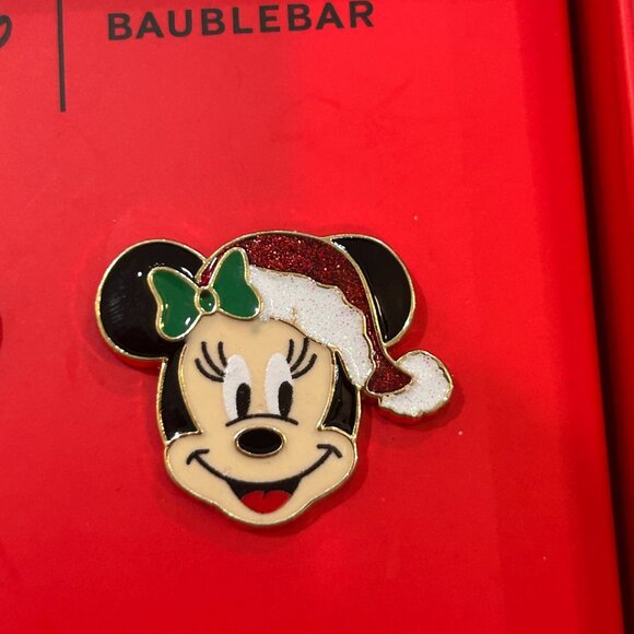Disney Baublebar Santa Claus Hat Minnie Mouse Earrings Christmas Holidays New - Picture 3 of 3